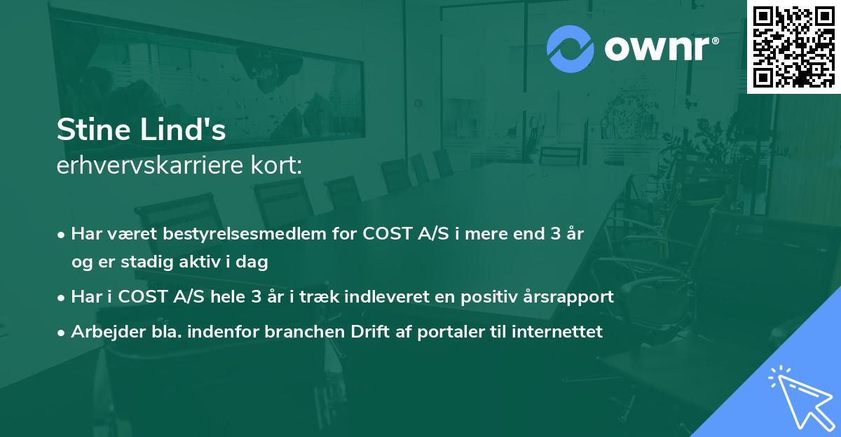 Stine Lind's erhvervskarriere kort