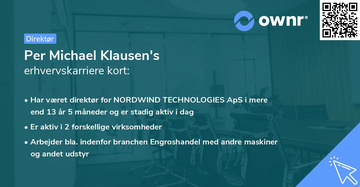 Per Michael Klausen's erhvervskarriere kort