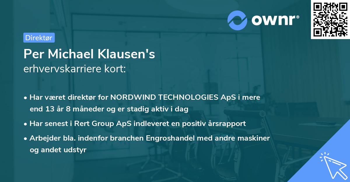 Per Michael Klausen's erhvervskarriere kort