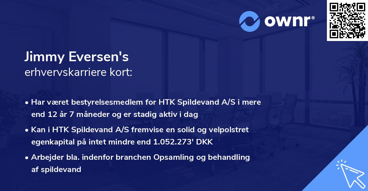 Jimmy Eversen's erhvervskarriere kort