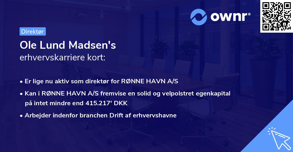Ole Lund Madsen's erhvervskarriere kort