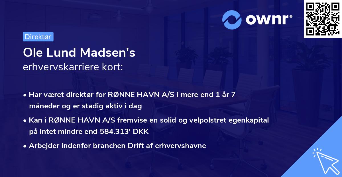 Ole Lund Madsen's erhvervskarriere kort