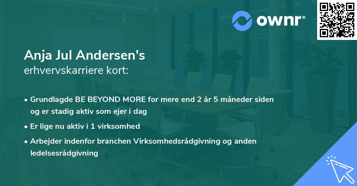 Anja Jul Andersen's erhvervskarriere kort