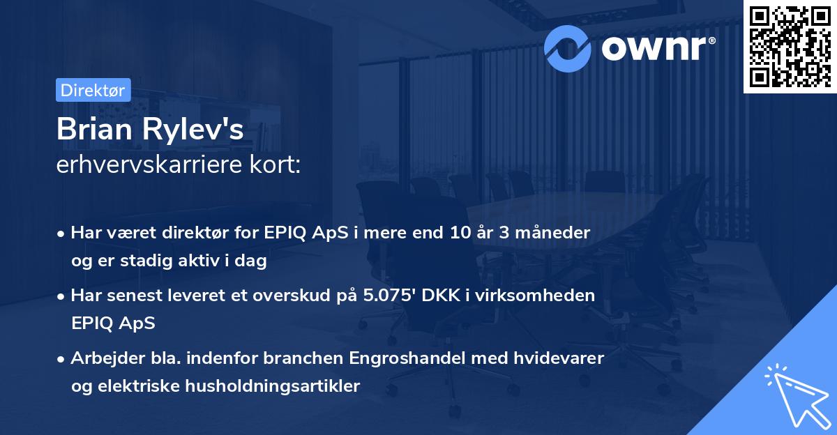 Brian Rylev's erhvervskarriere kort