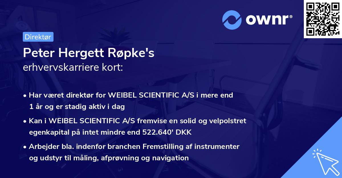 Peter Hergett Røpke's erhvervskarriere kort