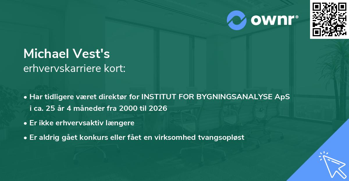 Michael Vest's erhvervskarriere kort