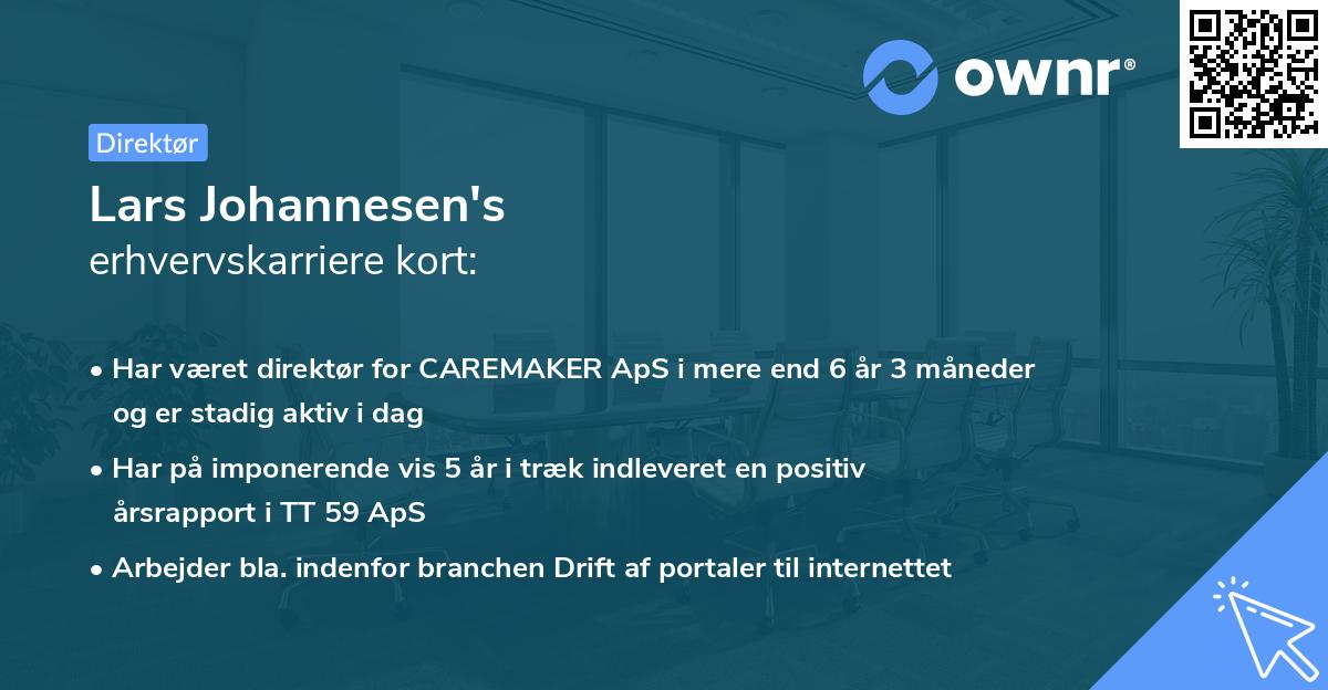 Lars Johannesen's erhvervskarriere kort