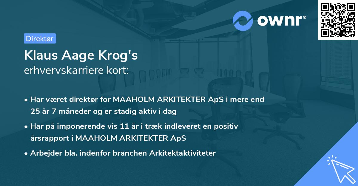 Klaus Aage Krog's erhvervskarriere kort