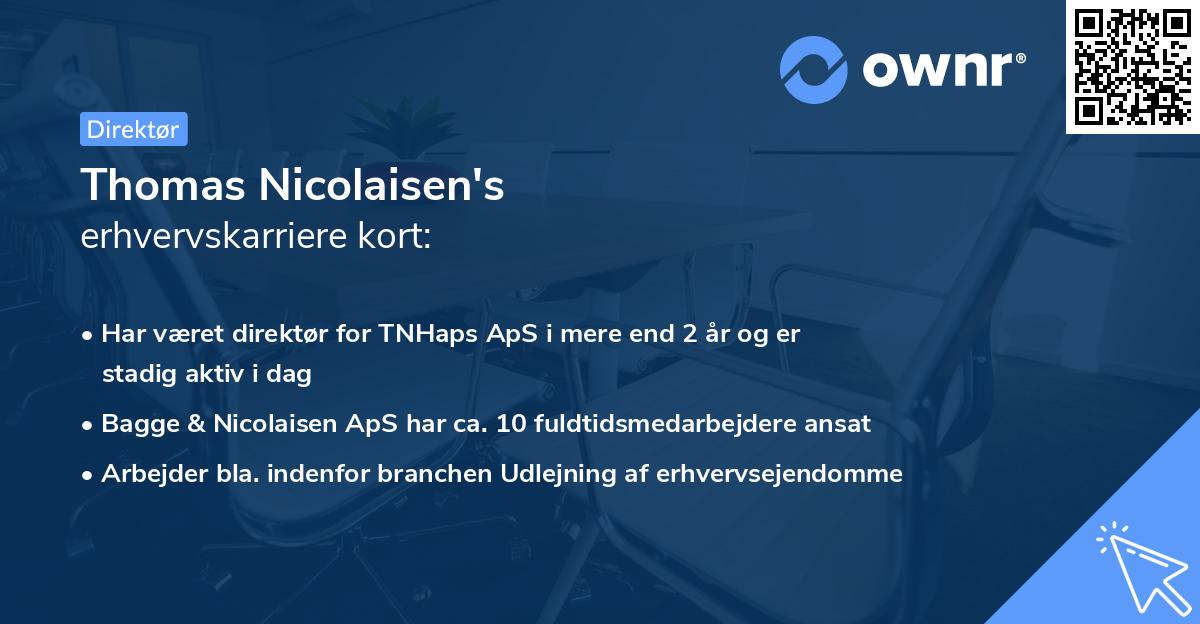 Thomas Nicolaisen's erhvervskarriere kort