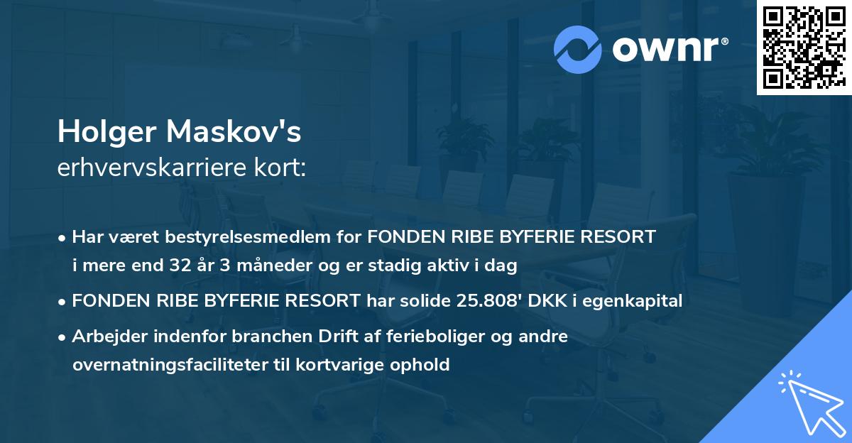 Holger Maskov's erhvervskarriere kort