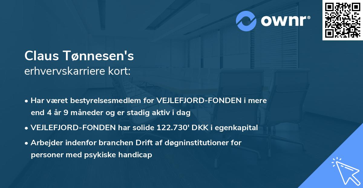 Claus Tønnesen's erhvervskarriere kort