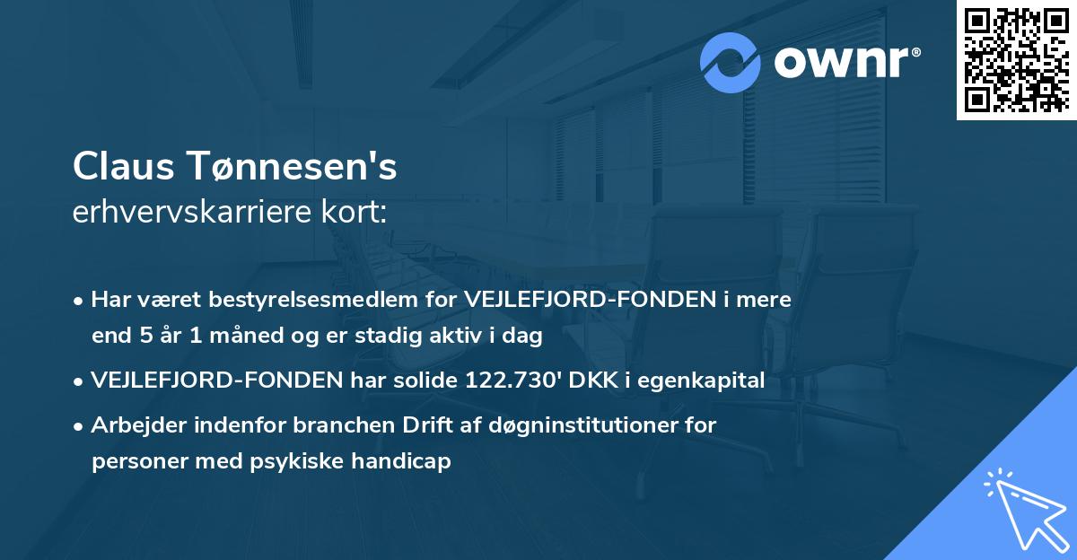 Claus Tønnesen's erhvervskarriere kort