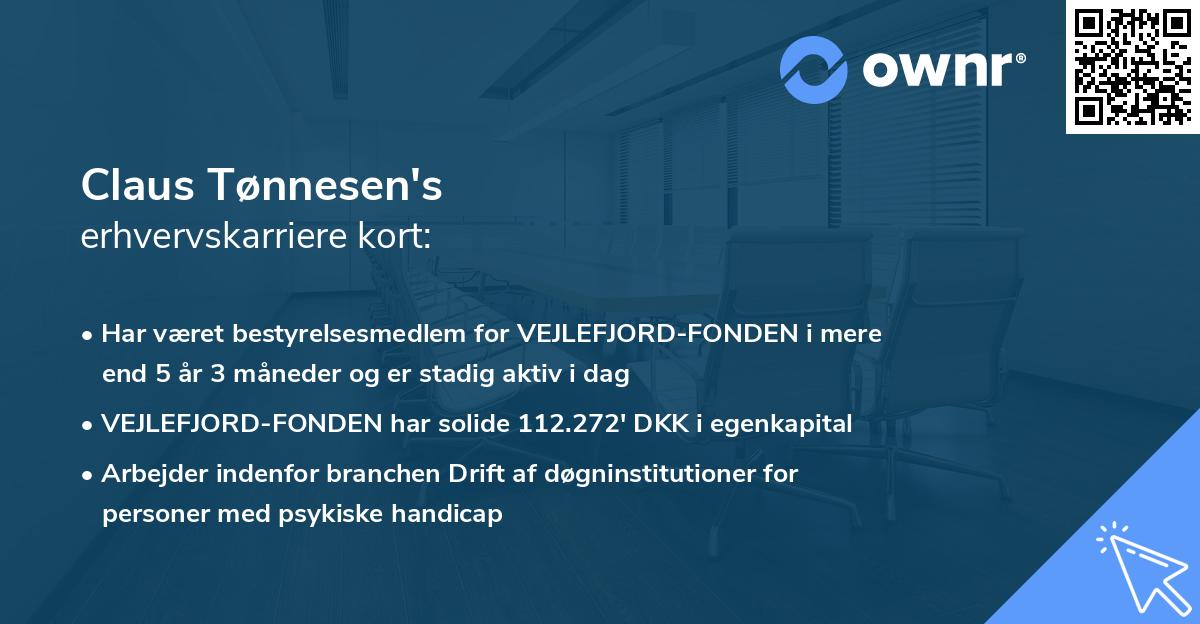 Claus Tønnesen's erhvervskarriere kort