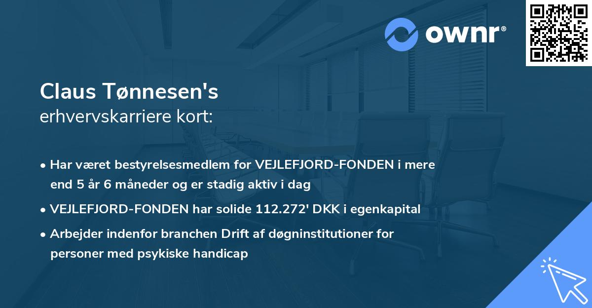 Claus Tønnesen's erhvervskarriere kort