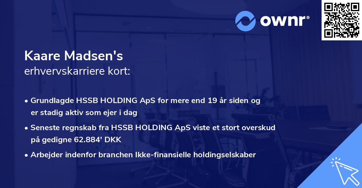 Kaare Madsen's erhvervskarriere kort