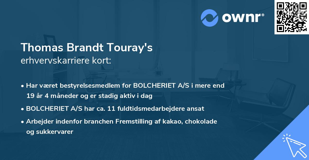 Thomas Brandt Touray's erhvervskarriere kort