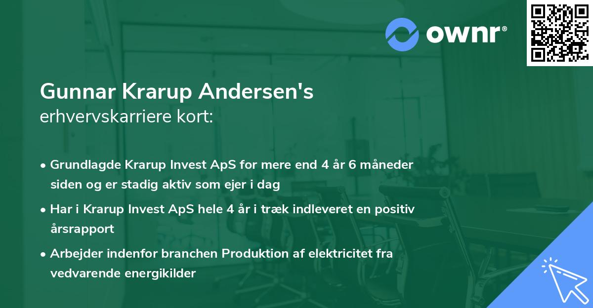 Gunnar Krarup Andersen's erhvervskarriere kort