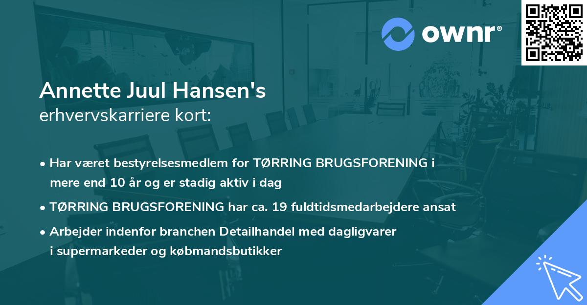 Annette Juul Hansen's erhvervskarriere kort