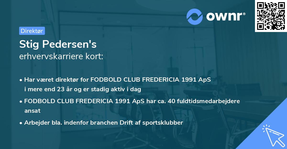 Stig Pedersen's erhvervskarriere kort