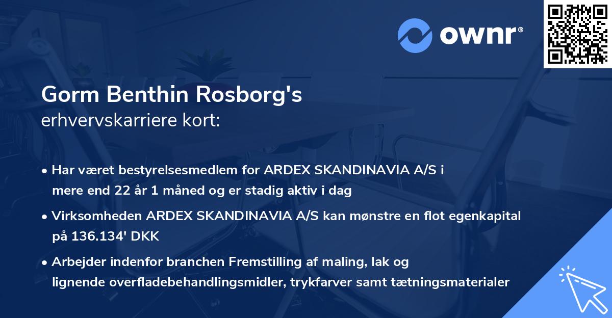 Gorm Benthin Rosborg's erhvervskarriere kort