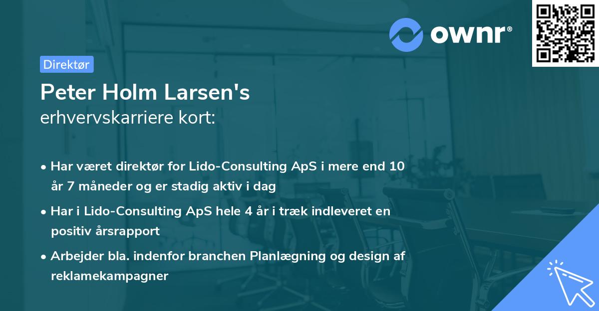 Peter Holm Larsen's erhvervskarriere kort