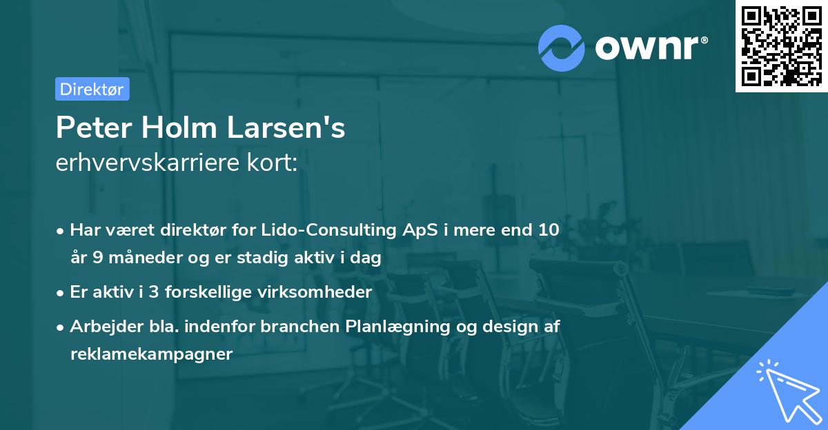 Peter Holm Larsen's erhvervskarriere kort
