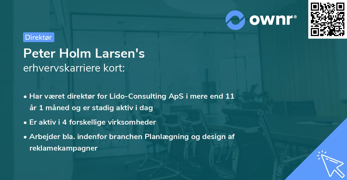 Peter Holm Larsen's erhvervskarriere kort