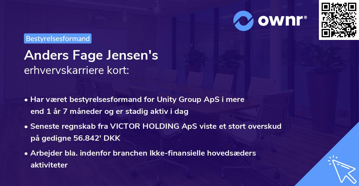 Anders Fage Jensen's erhvervskarriere kort