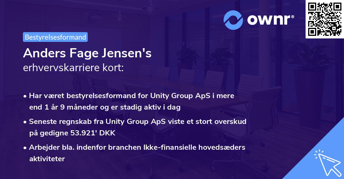 Anders Fage Jensen's erhvervskarriere kort