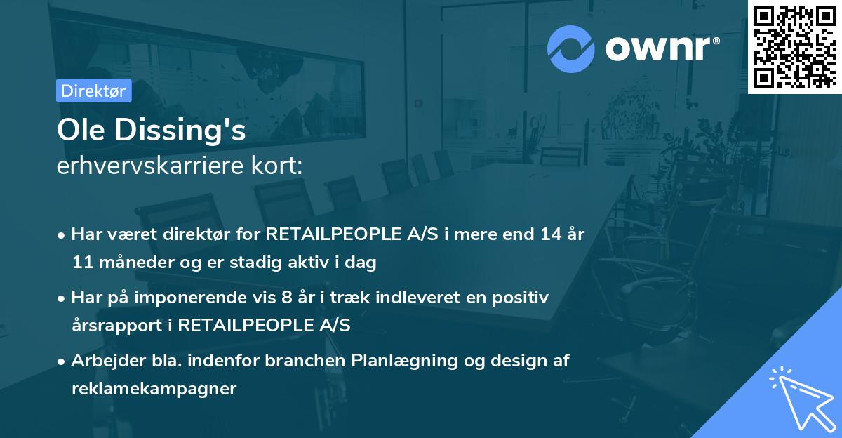 Ole Dissing's erhvervskarriere kort