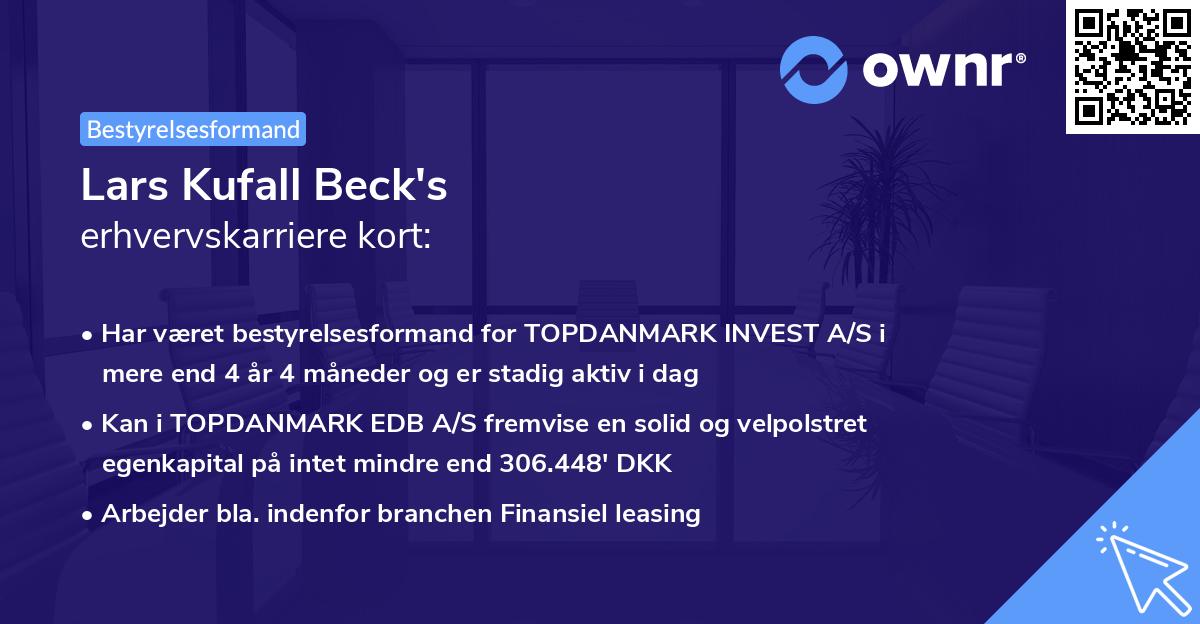 Lars Kufall Beck's erhvervskarriere kort