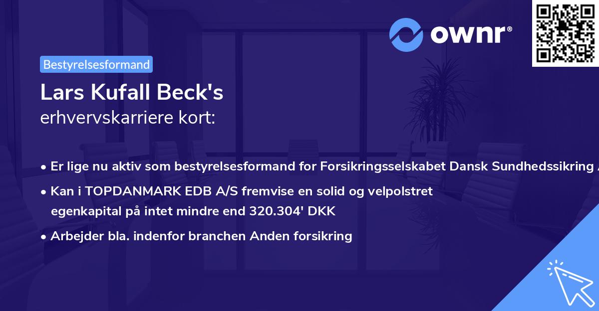 Lars Kufall Beck's erhvervskarriere kort