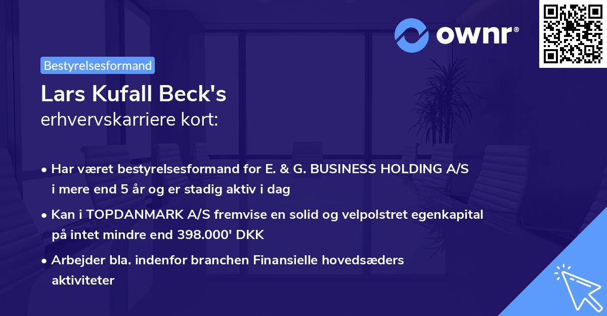 Lars Kufall Beck's erhvervskarriere kort