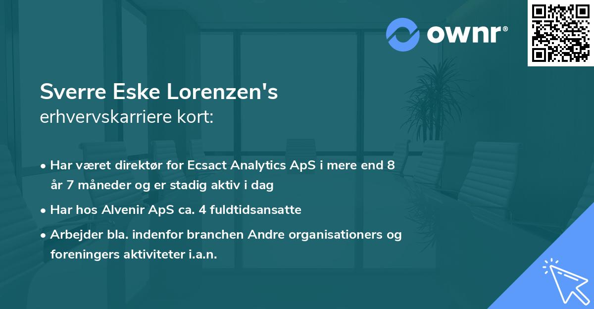 Sverre Eske Lorenzen's erhvervskarriere kort