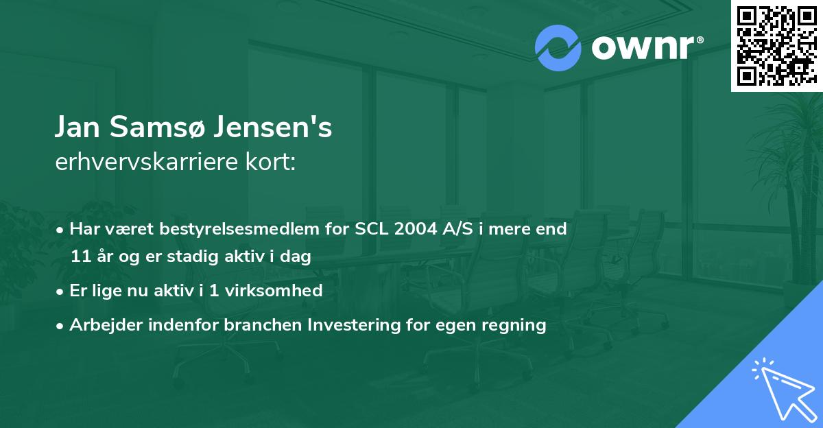 Jan Samsø Jensen's erhvervskarriere kort