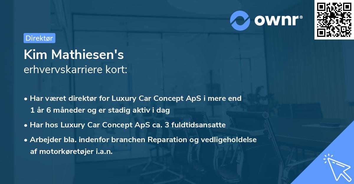 Kim Mathiesen's erhvervskarriere kort