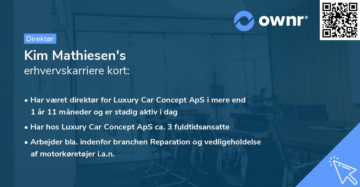Kim Mathiesen's erhvervskarriere kort