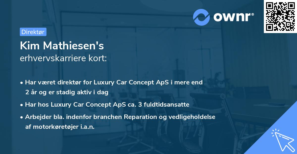 Kim Mathiesen's erhvervskarriere kort