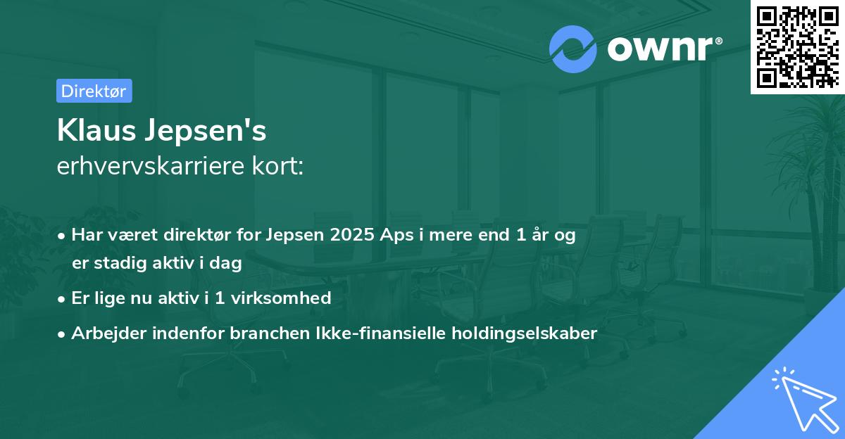 Klaus Jepsen's erhvervskarriere kort