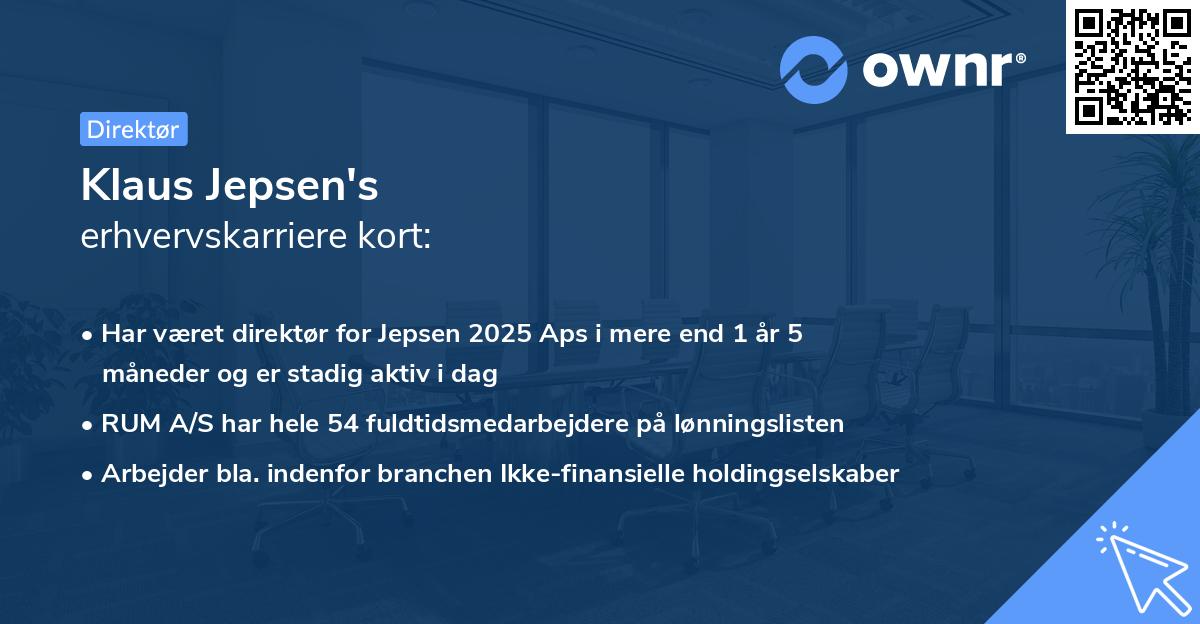 Klaus Jepsen's erhvervskarriere kort