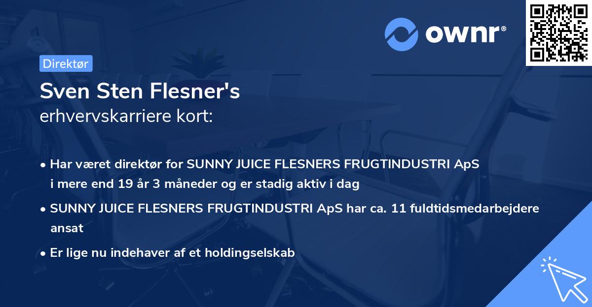 Sven Sten Flesner's erhvervskarriere kort