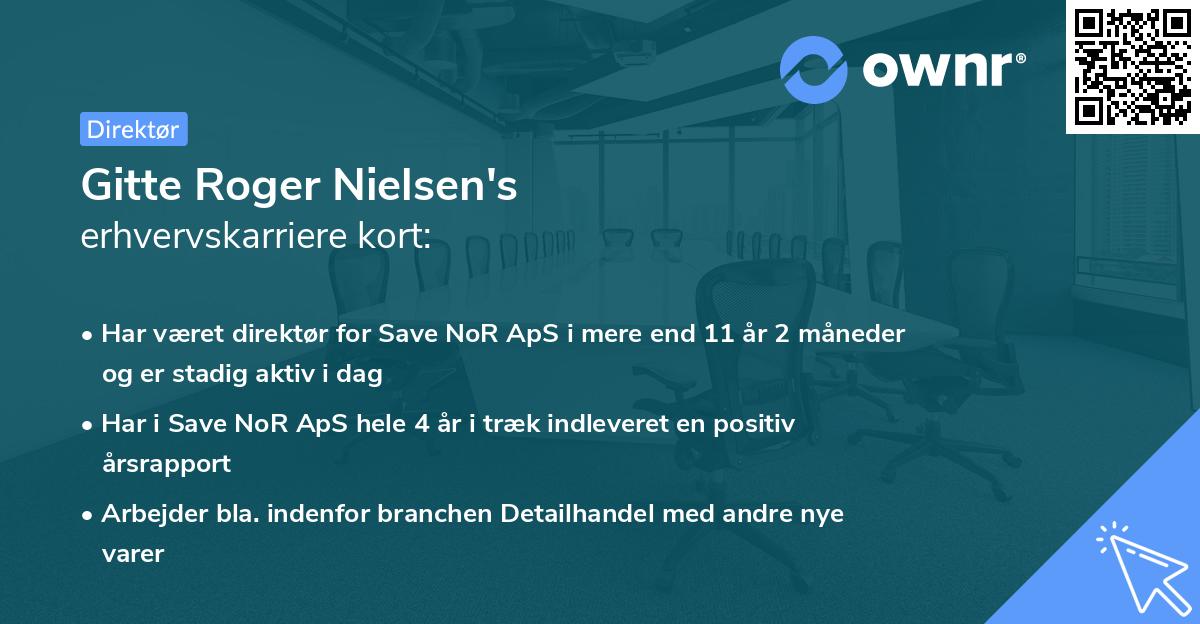 Gitte Roger Nielsen's erhvervskarriere kort