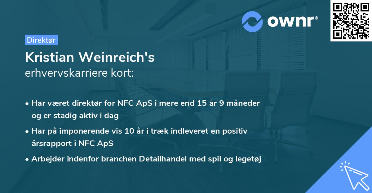 Kristian Weinreich's erhvervskarriere kort