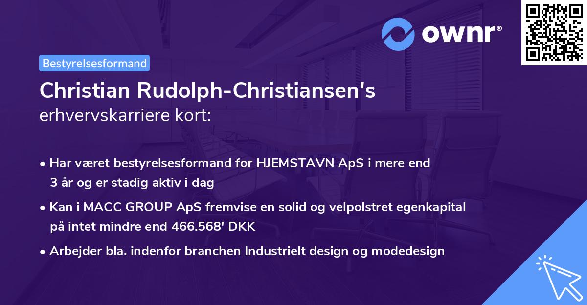 Christian Rudolph-Christiansen's erhvervskarriere kort