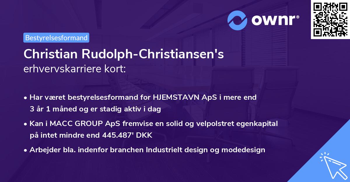 Christian Rudolph-Christiansen's erhvervskarriere kort