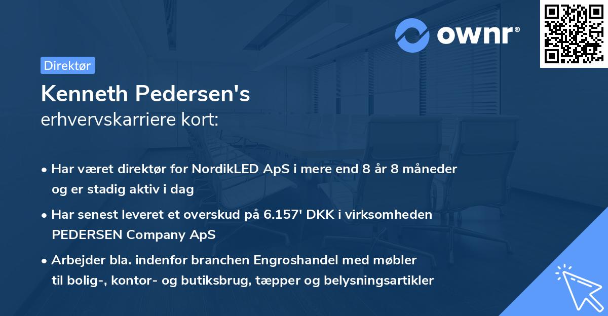 Kenneth Pedersen's erhvervskarriere kort