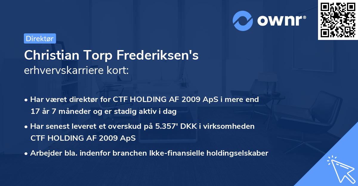 Christian Torp Frederiksen's erhvervskarriere kort