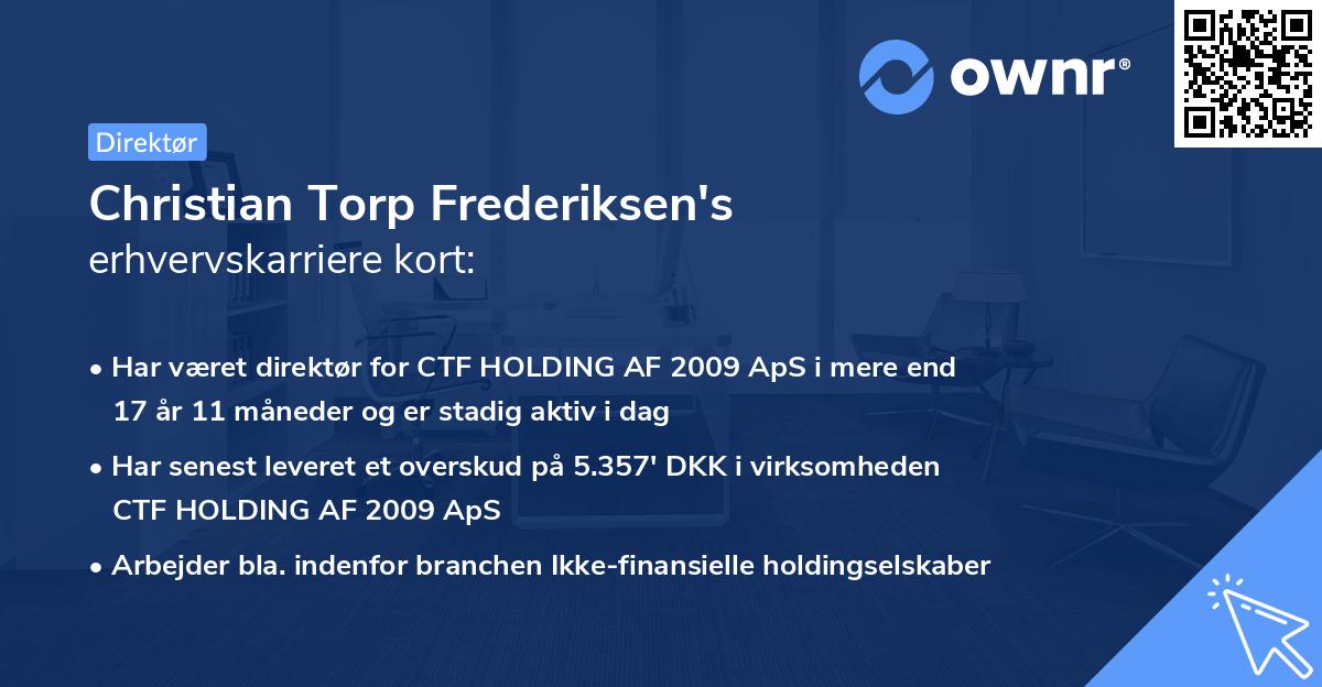 Christian Torp Frederiksen's erhvervskarriere kort