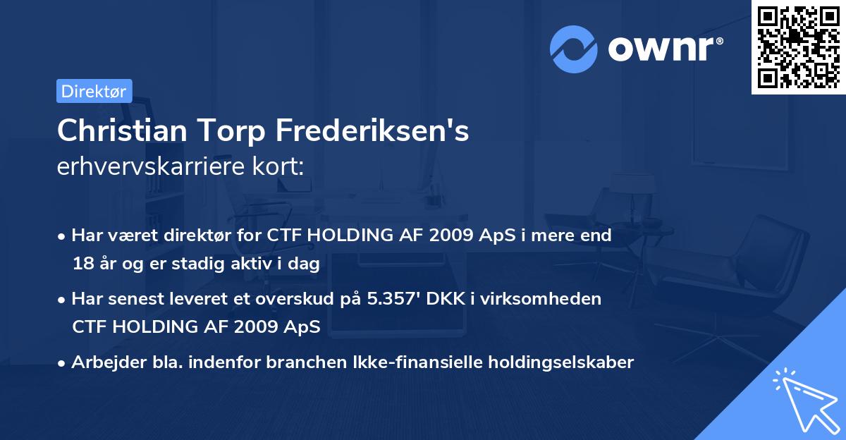 Christian Torp Frederiksen's erhvervskarriere kort