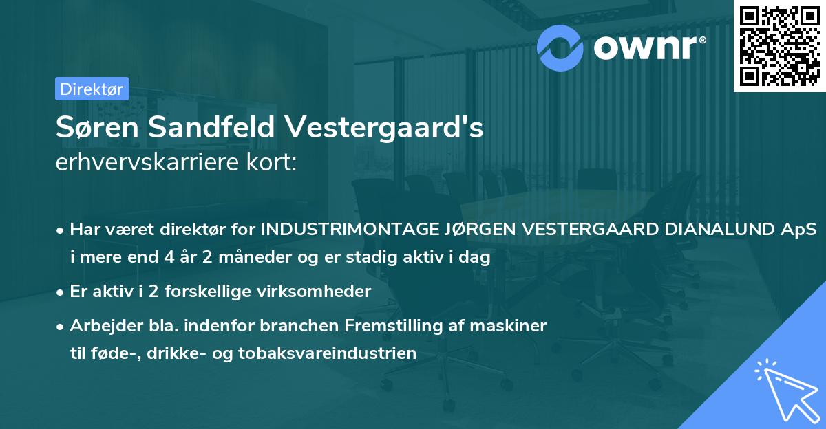 Søren Sandfeld Vestergaard's erhvervskarriere kort